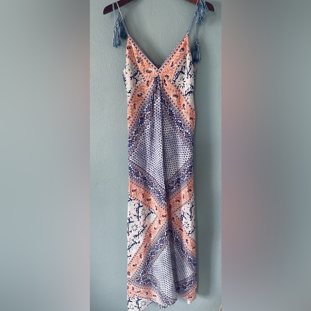 Twelfth Street by Cynthia Vincent Boho Scarf Print Silk Maxi Dress | Women’s XS